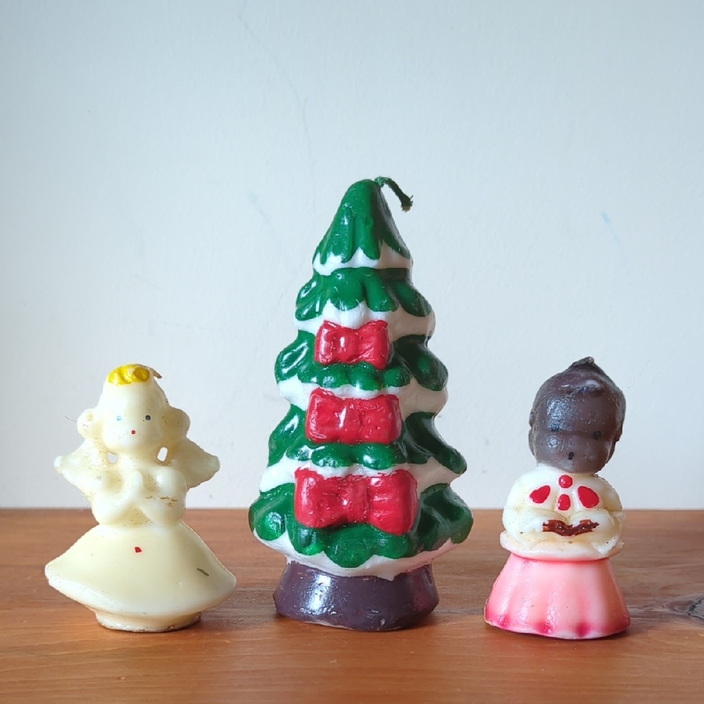 Vintage Christmas Candles Angles And Christmas Tree
